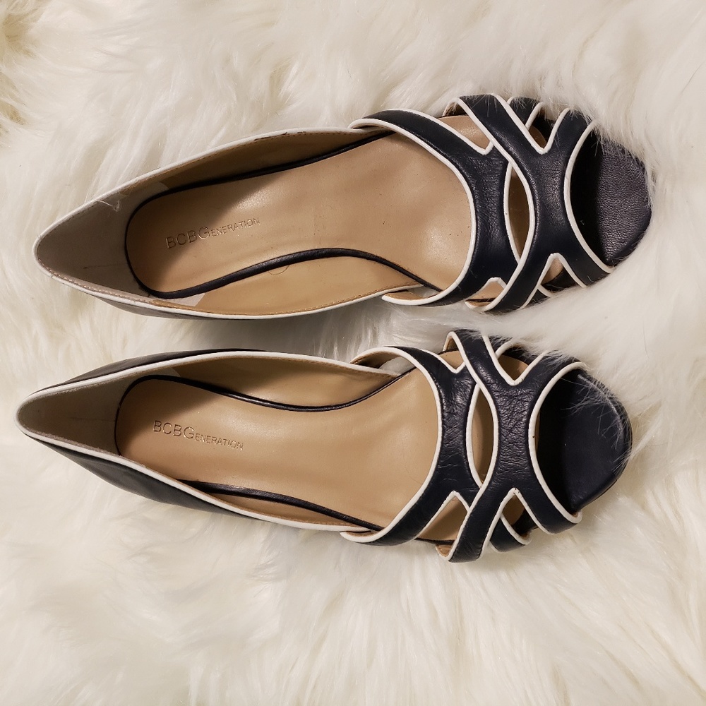 NEW BCBGeneration Navy and White Wedges